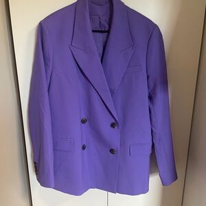 FLAWED 2 Piece Suit COS Purple Double-Breasted Blazer and Pants suit